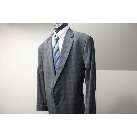 Jos A Bank Signature Gold Tailored Fit Blazer Wool Plaid Sports Jacket Mens 50 L
